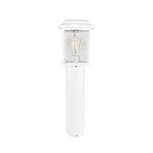 Tes biała wys. 60cm. E27 IP23 Trójkątna lampa ogrodowa stojąca