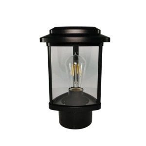 Tes czarna wys. 30cm. E27 IP23 Trójkątna lampa ogrodowa stojąca