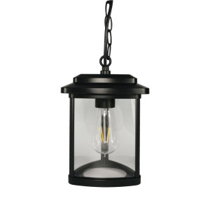 Tes czarna E27 IP23 Trójkątna zewnętrzna lampa wisząca