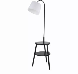 Ridge czarny & biały E27 Lampa podłogowa na trójnogu z półką