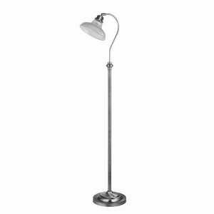 Bistro III chrom satyna & szkło w stylu Holphane E27 Lampa podłogowa