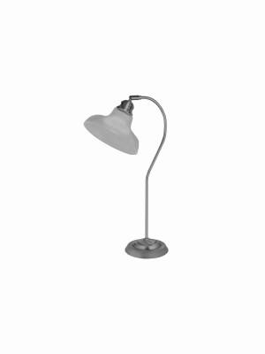 Bistro III chrom satyna & szkło w stylu Holphane E27 Lampa stołowa