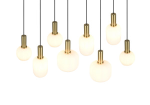 DIVA - Wisząca lampa nowoczesna 8xE27 - kolor złoty i odcienie złota