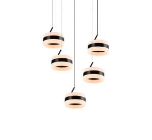 DIOS - Nowoczesna lampa wisząca 5xLED zintegrowany 2300+3000+4000K - kolor czarny