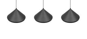 LAGUNA - Nowoczesna lampa wisząca 3xLED zintegrowany 2300+3000+4000K - kolor czarny