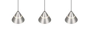 ROMEO - Nowoczesna lampa wisząca 3xLED zintegrowany 2300+3000+4000 K - kolor srebrny i odcienie srebra