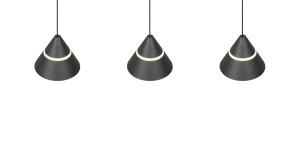 ROMEO - Nowoczesna lampa wisząca 3xLED zintegrowany 2300+3000+4000 K - kolor czarny