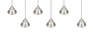 ROMEO - Nowoczesna lampa wisząca 6xLED zintegrowany 2300+3000+4000 K - kolor srebrny i odcienie srebra