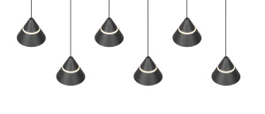 ROMEO - Nowoczesna lampa wisząca 6xLED zintegrowany 2300+3000+4000 K - kolor czarny