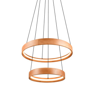 LYNWOOD - Nowoczesna lampa wisząca 1xLED zintegrowany 3000K - kolor drewno jasne i ciemne