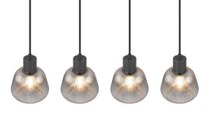 TARIFA - Wisząca lampa nowoczesna 4xE27 - kolor czarny