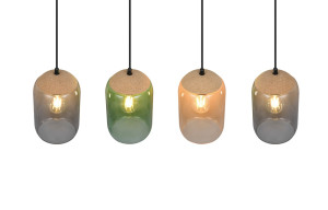 CORK - Wisząca lampa nowoczesna 4xE27 - kolor czarny
