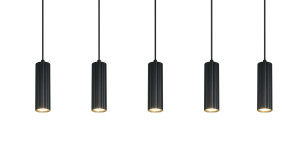 SOKA - Wisząca lampa nowoczesna 5xGU10 - kolor czarny