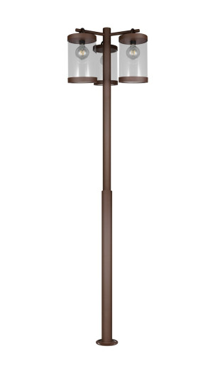 SAMBESI IP44 - Zewnętrzna lampa stojąca 3xE27 - kolor rdzawy