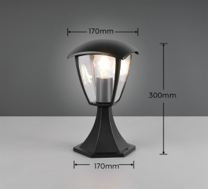 VENTA IP44 - Zewnętrzna lampa stojąca 1xE27 - kolor czarny