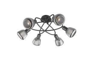TARIFA - Lampa sufitowa - reflektorki 6xE14 - kolor czarny