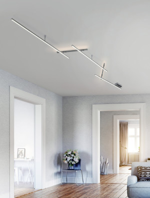 INDIRA - Nowoczesna lampa sufitowa 5xLED zintegrowany 3000K - kolor srebrny i odcienie srebra