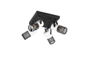 TOSH - Lampa sufitowa - reflektorki 4xE14 - kolor czarny