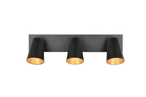 SHARP - Lampa - montaż do sufitu i ścian 3xGU10 - kolor czarny