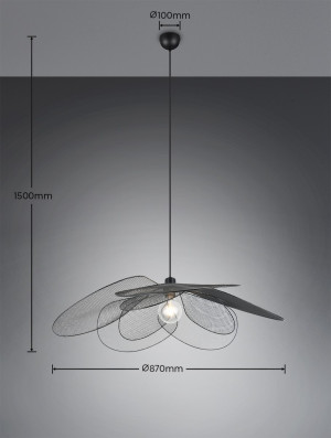 FLEURE - Wisząca lampa nowoczesna 1xE27 - kolor czarny