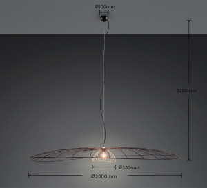 LAURIS - Wisząca lampa nowoczesna 1xE27 - kolor czarny