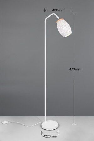 BIDAR - Lampa podłogowa 1xE27 - kolor biały
