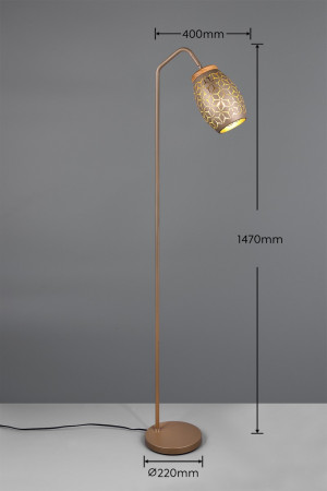 BIDAR - Lampa podłogowa 1xE27 - kolor brązowy i odcienie brązu