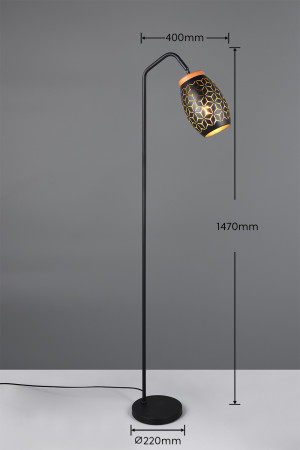 BIDAR - Lampa podłogowa 1xE27 - kolor czarny