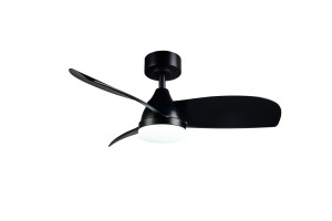 HELSINKI - Lampa z wentylatorem 1xLED zintegrowany 2700-6000K - kolor czarny