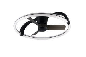STOCKHOLM - Lampa z wentylatorem 1xLED zintegrowany 2700-6500K - kolor czarny