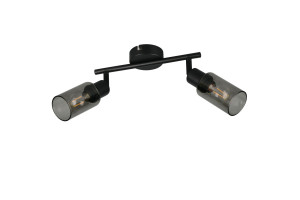 MARS - Lampa - montaż do sufitu i ścian 2xE14 - kolor czarny
