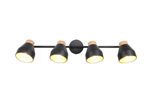 VALENTIN - Lampa sufitowa - reflektorki 4xE14 - kolor czarny