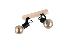 LYNAR - Lampa - montaż do sufitu i ścian 2xE27 - kolor czarny