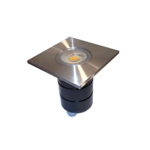 Blak-9 kwadratowa gruntowa GU10 chrom szczotkowany stal 304 Ø10 cm IP65