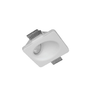 Prostokątna biała oprawa gipsowa GU10 10,25×12cm głębokość 6,5cm do malowania IP20