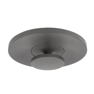 Bop szary 3000K okrągły plafon zewnętrzny LED 18W 160° IP54 Ø38cm