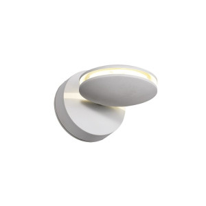 Pint biały Ø12cm LED 8W 192,7lm 3000K IP54 okrągły kinkiet zewnętrzny obrotowy 350°