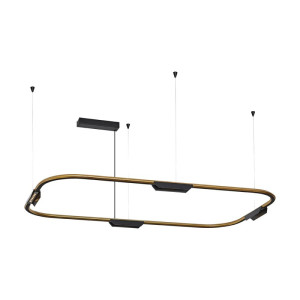 Core owalna złoto-czarna 112,8cm 25W 3000K CRI>90 ściemnialna lampa wisząca LED