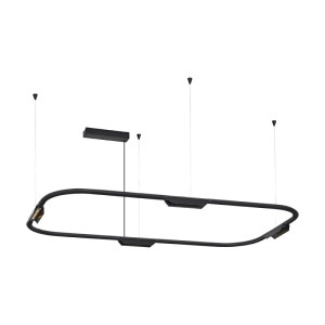 Core owalna czarna 112,8cm 25W 3000K CRI>90 TRIAC – lampa wisząca LED