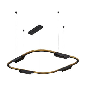 Core okrągła złoto-czarna 62,8cm 25W 3000K CRI>90 TRIAC – lampa wisząca LED