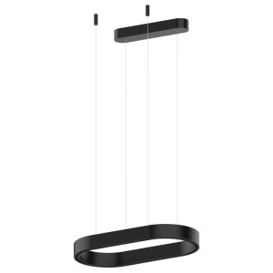 Czarna owalna lampa wisząca LED 58,8cm góra-dół 60W 3000K CRI>90 Aria