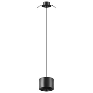 Aura czarna okrągła lampa wisząca LED Ø10,2cm 10W 3000K 989lm CRI>90 ściemnialna – montaż wpuszczany