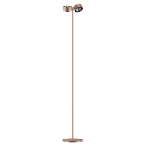 Aura różowe złoto lampa stojąca LED 2×10W z dwiema niezależnie regulowanymi głowicami 360° CRI>90 ściemnialna