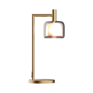 NALA matowy mosiądz 49,8cm E14 max 9W szklana lampa stołowa