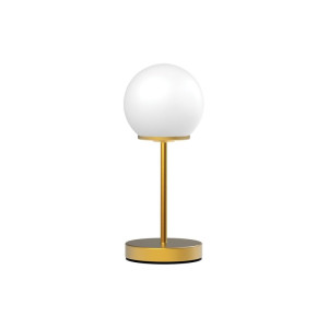 PERO 3 matowy mosiądz 31cm Ø13cm G9 max 8W kulista szklana lampa stołowa