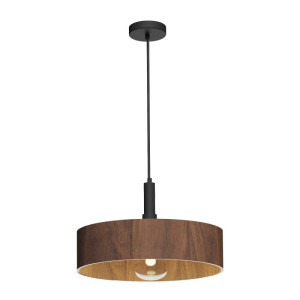 HALO 3 orzech Ø40cm E27 max 20W drewniana lampa wisząca