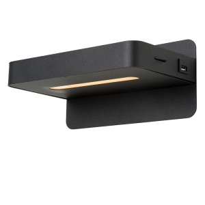 ATKIN LED Czarny z ładowarką USB 5W 2700K Kinkiet ścienny Lucide 77280/05/30