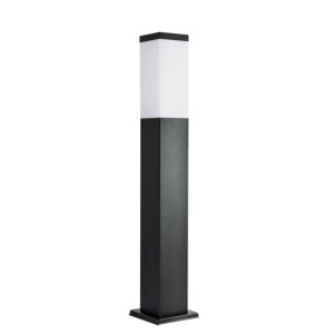 Inox Kwadratowa Czarna wys. 65cm. Lampa ogrodowa stojąca SS802-650 BL