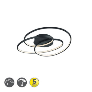 GALE Czarny mat LED 38,5W 3000K ściemnialna lampa sufitowa