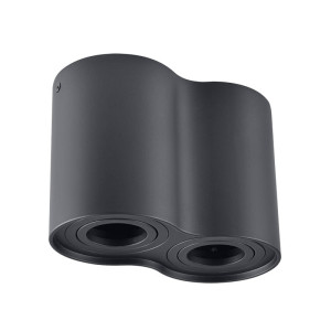 Hadar R2 2xGU10 okrągła czarna Oprawa natynkowa downlight Polux